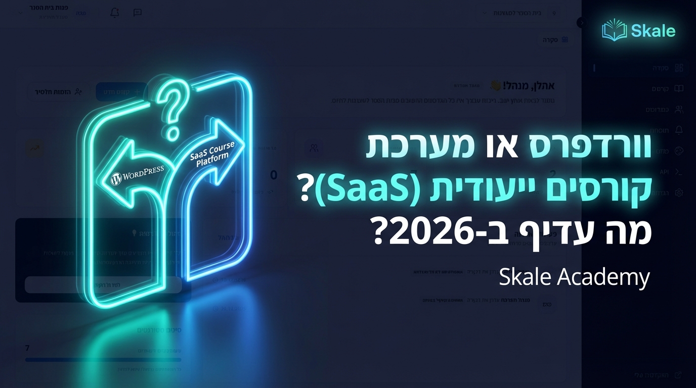 וורדפרס או מערכת קורסים ייעודית (SaaS)? מה עדיף ב-2026?