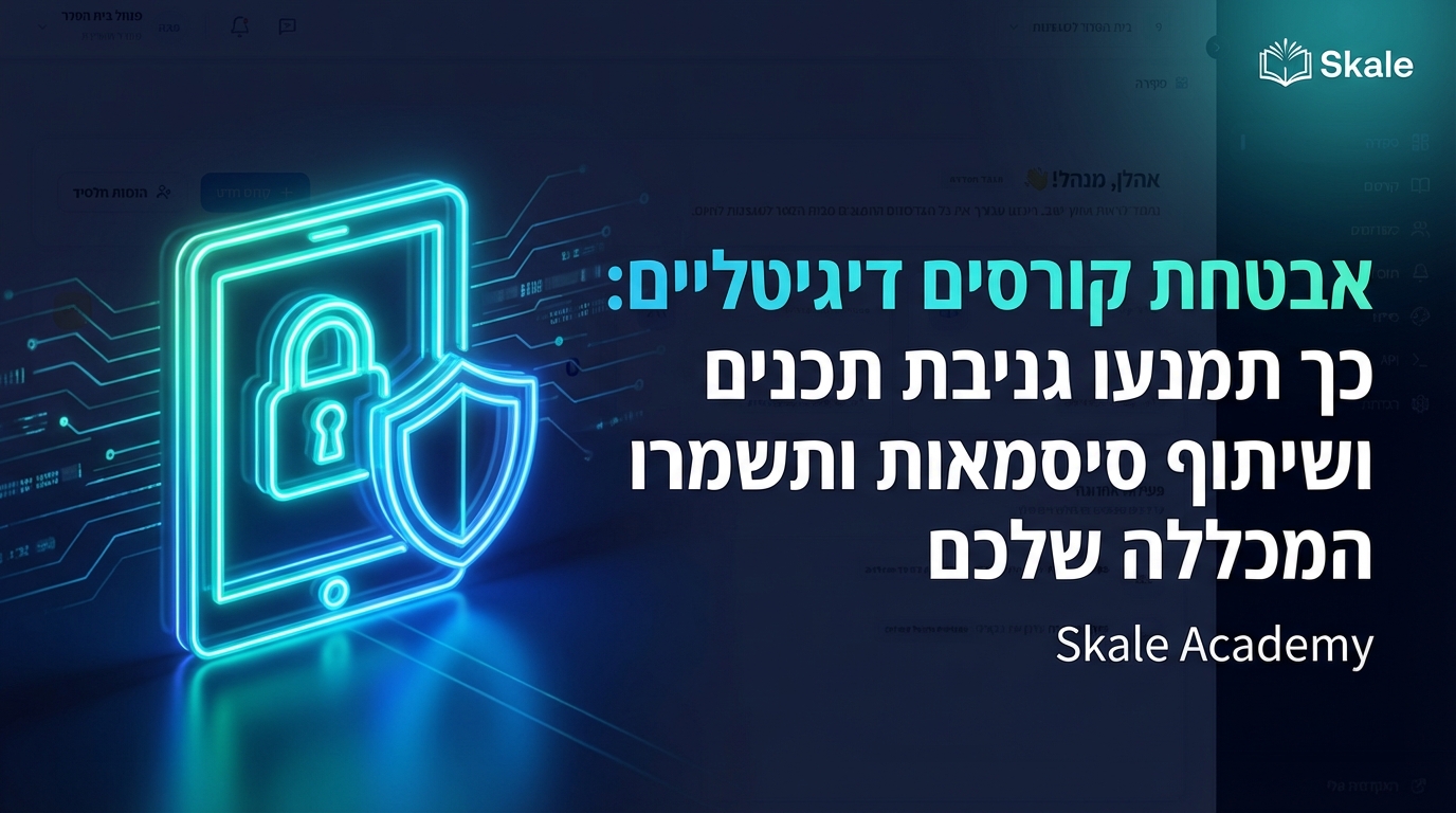 אבטחת קורסים דיגיטליים: כך תמנעו גניבת תכנים ושיתוף סיסמאות ותשמרו על המכללה שלכם