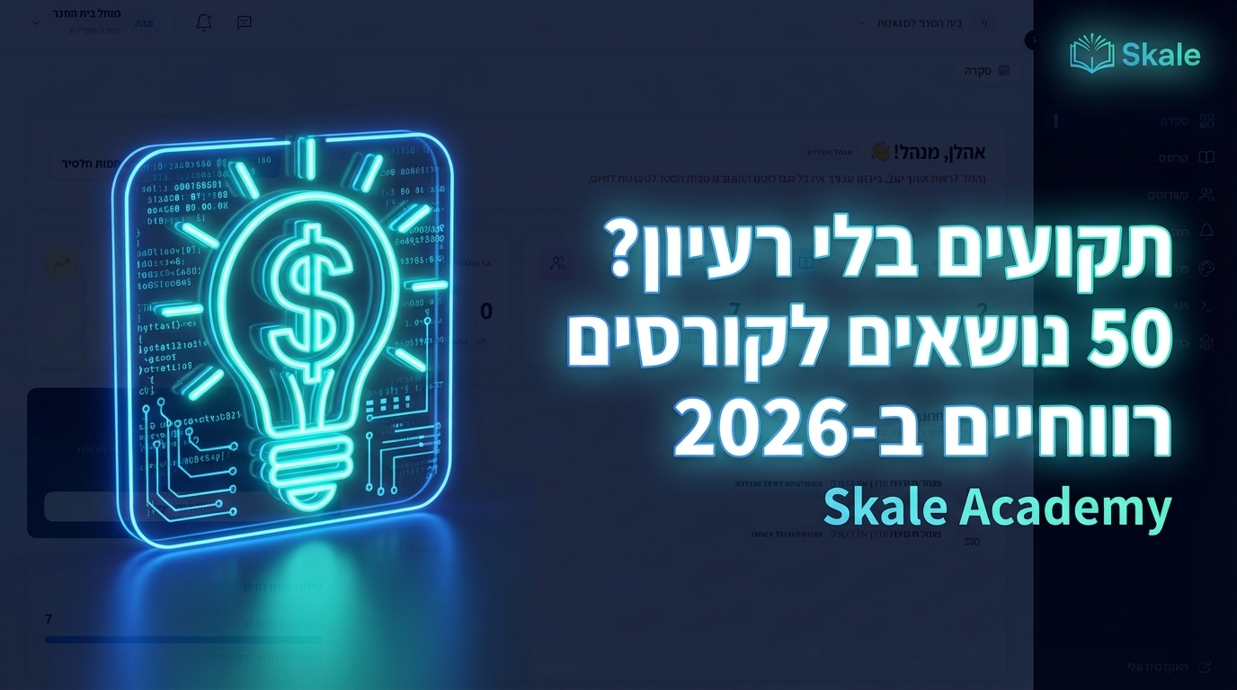 תקועים בלי רעיון? 50 נושאים לקורסים דיגיטליים רווחיים ב-2026