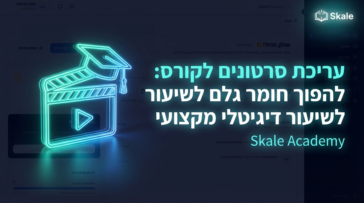 עריכת סרטונים לקורס: להפוך חומר גלם לשיעור דיגיטלי מקצועי