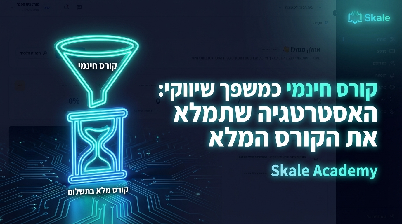 קורס חינמי כמשפך שיווקי: האסטרטגיה שתמלא את הקורס המלא